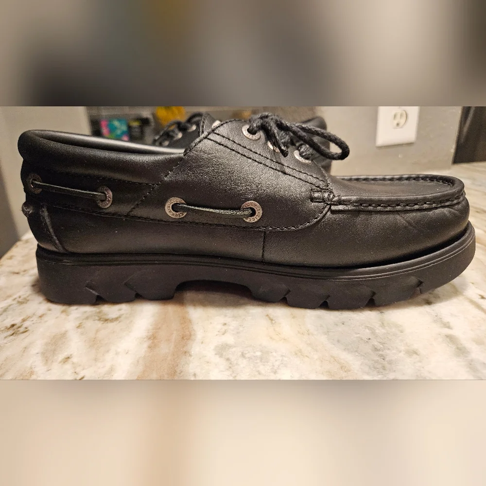 Kickers Black Smooth Leather Mens Shoes 45 EUR/11.5 US